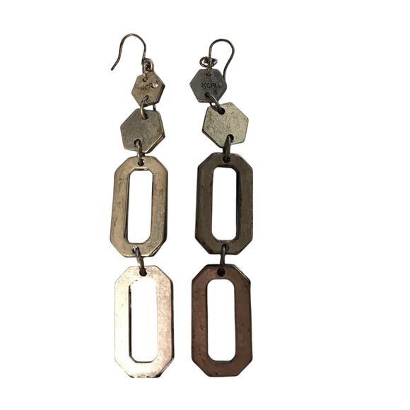 KENNETH COLE REACTION Navy Glass Dangling Earrings - Picture 2 of 3